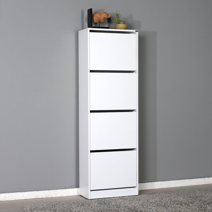 Hanah Home Zapatero Blanco con 4 Cajones Hanah Home Zapatero Blanco con 4 Cajones